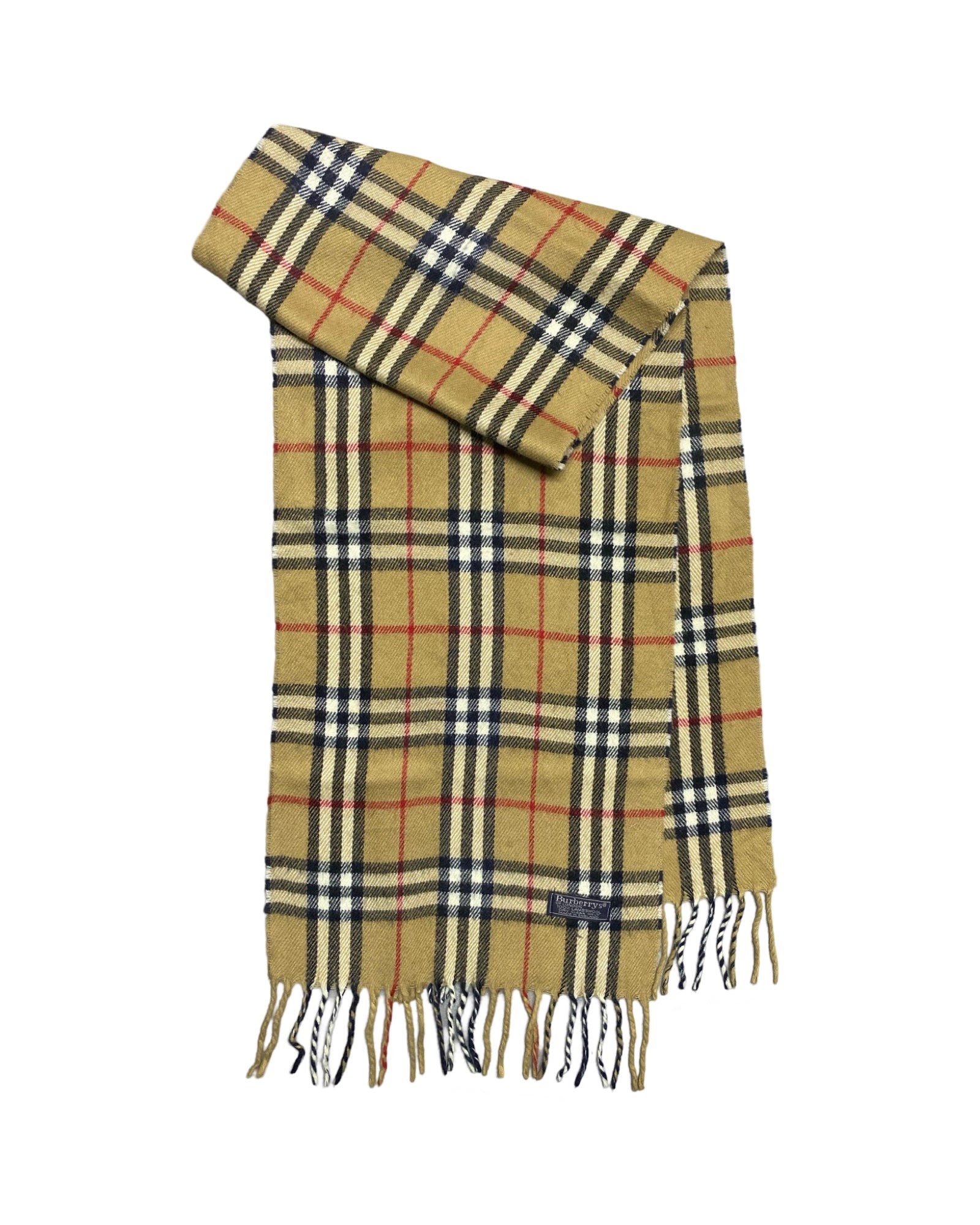 Burberry Vintage Check Wool Scarf | Mustard Check | 100% Lambswool (0180)