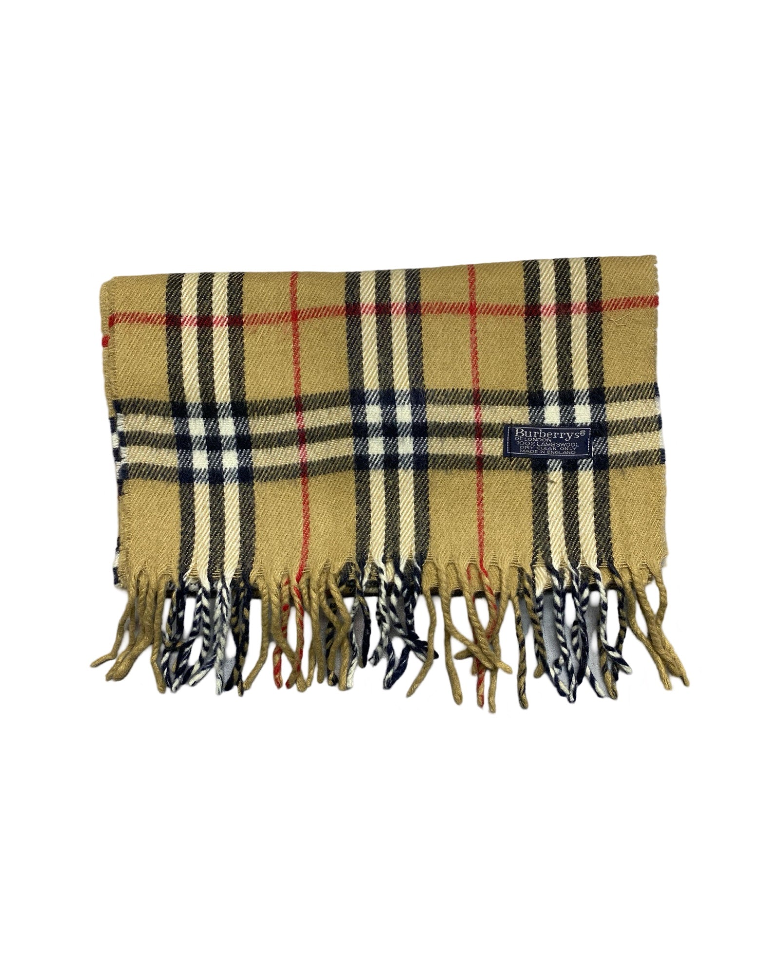 Burberry Vintage Check Wool Scarf | Mustard Check | 100% Lambswool (0180)