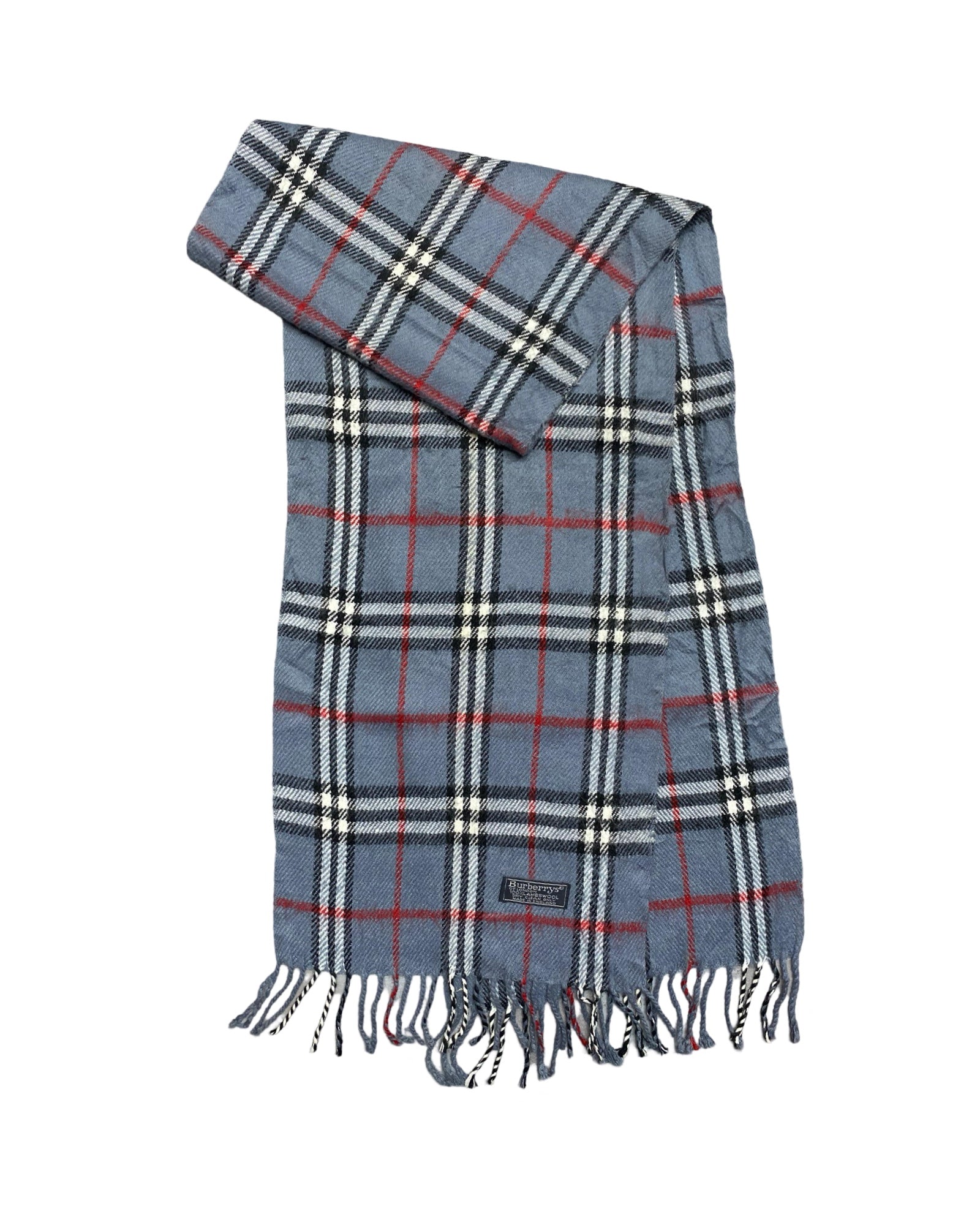 Burberry Vintage Check Wool Scarf | Grey Check | 100% Lambswool (0181)