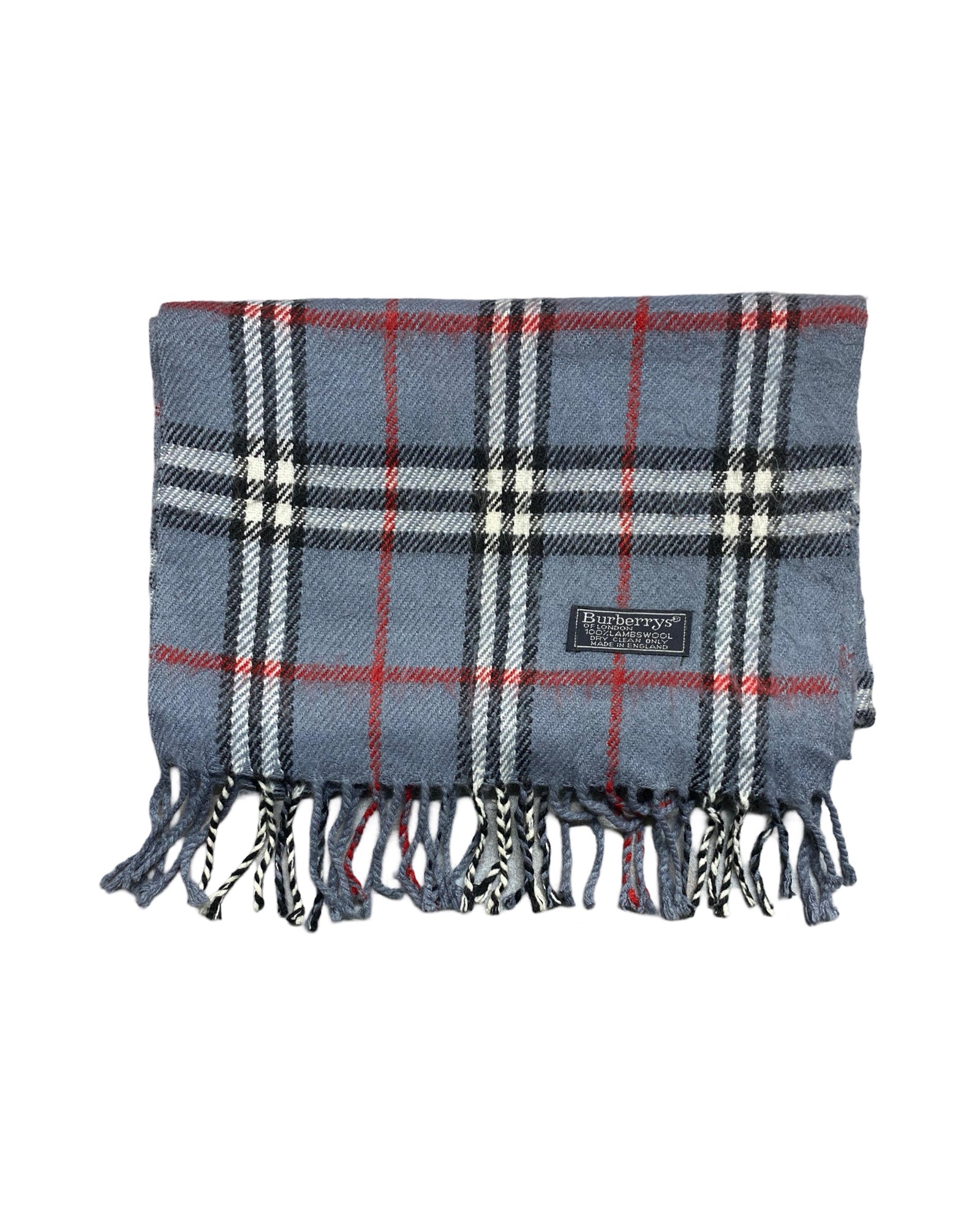 Burberry Vintage Check Wool Scarf | Grey Check | 100% Lambswool (0181)