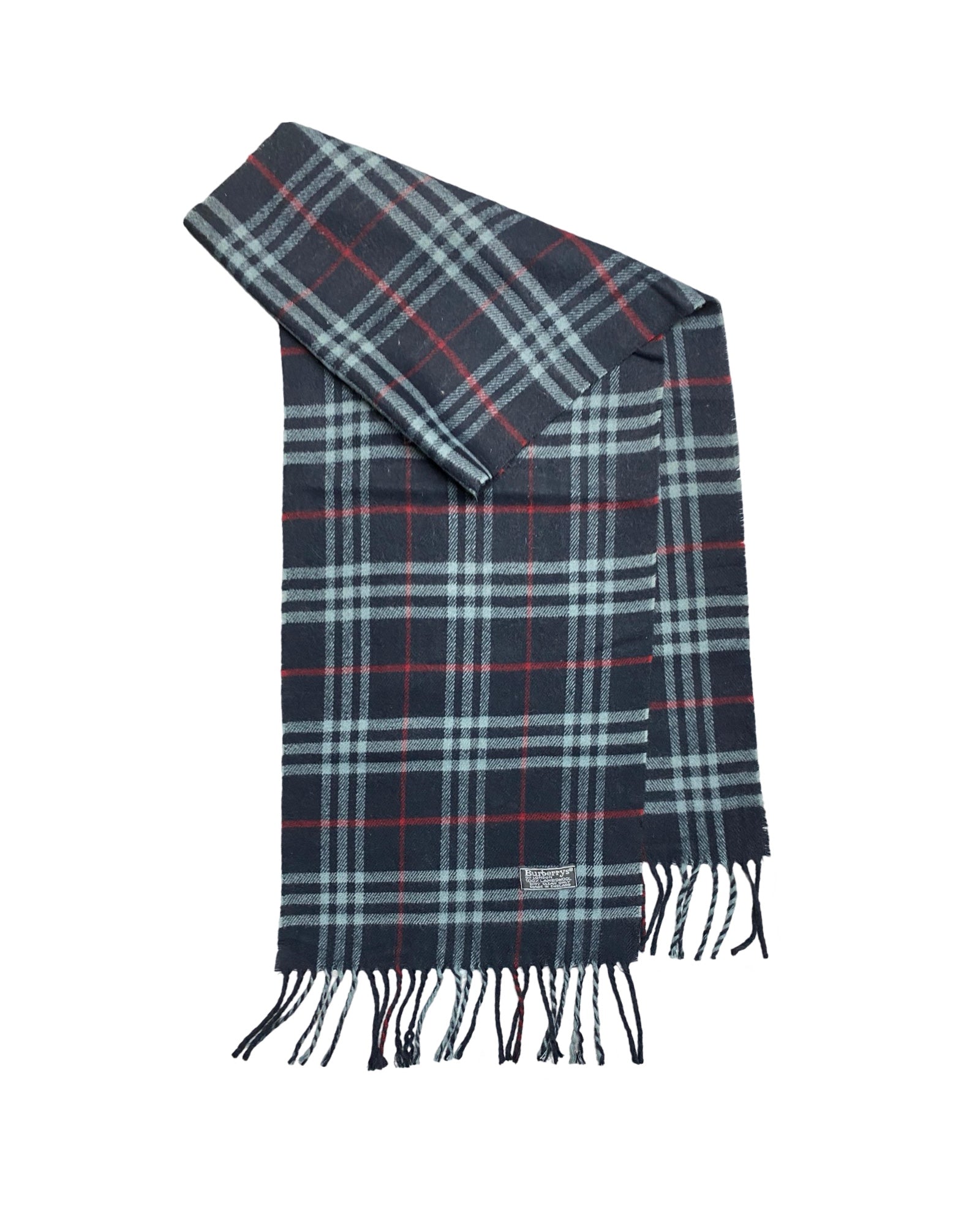 Burberry Vintage Check Wool Scarf | Navy Check | 100% Lambswool (0182)