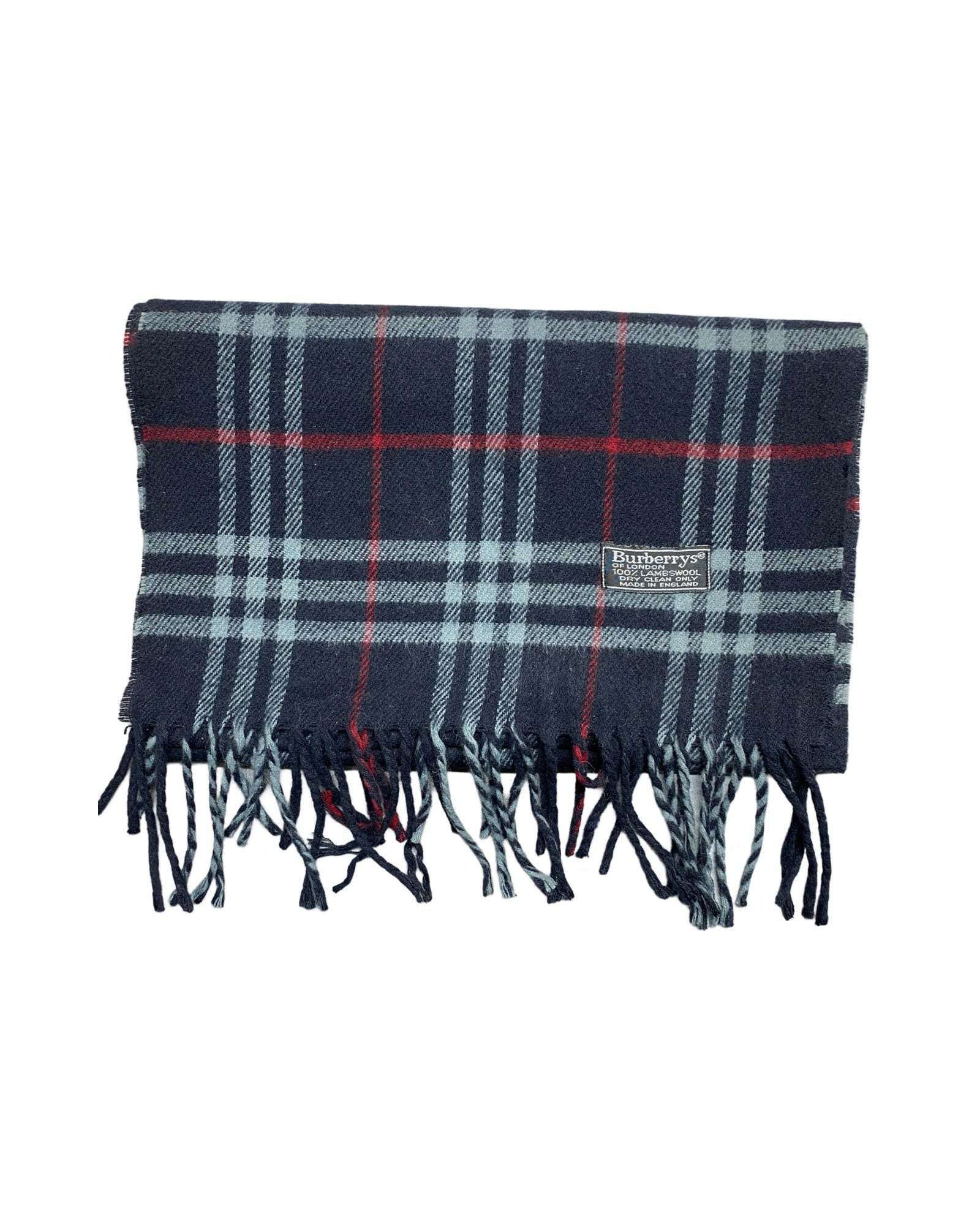 Burberry Vintage Check Wool Scarf | Navy Check | 100% Lambswool (0182)