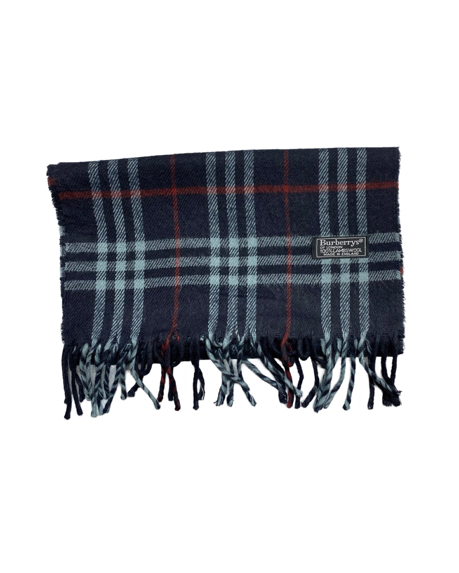 Burberry Vintage Check Wool Scarf | Navy Check | 100% Lambswool (0186)