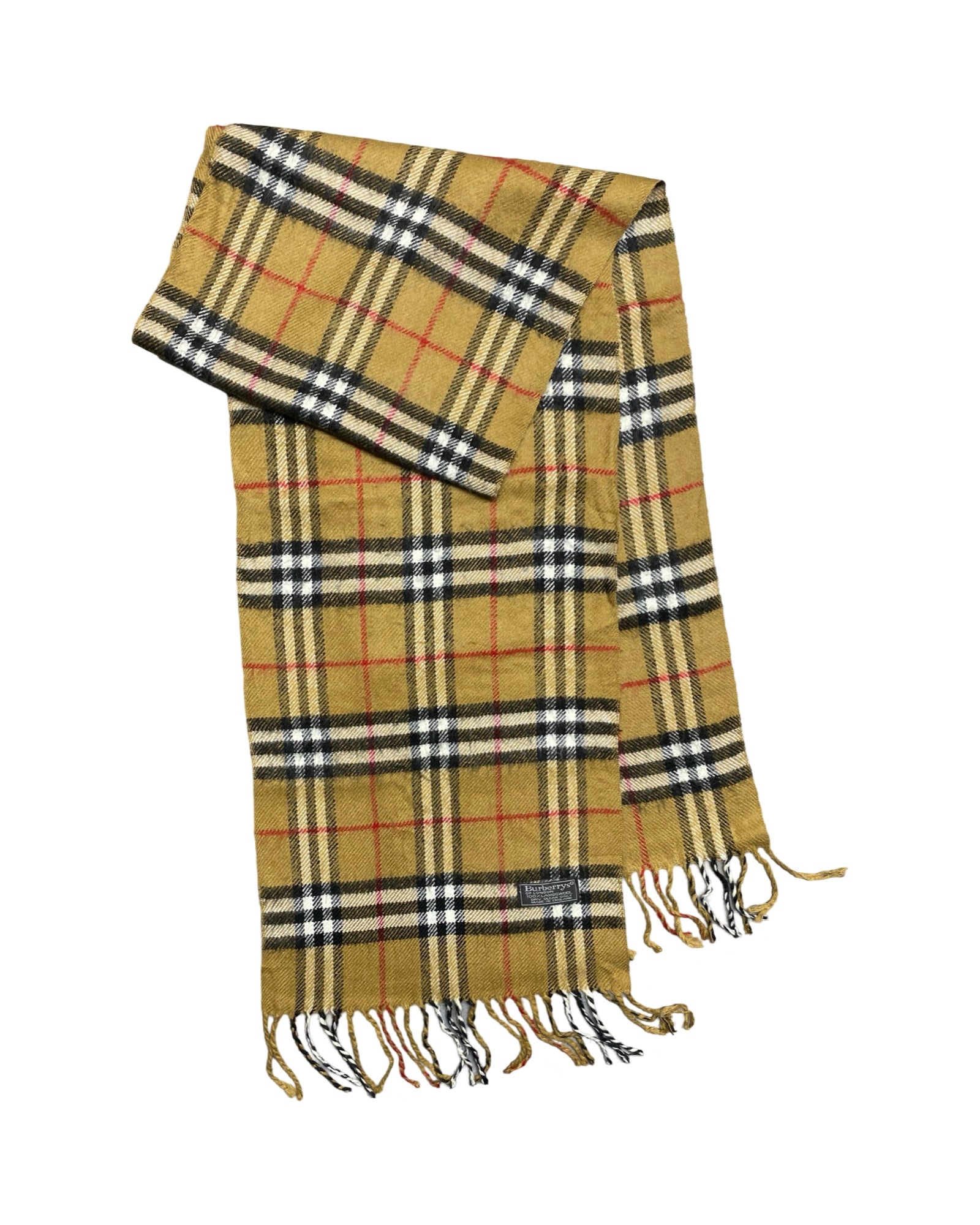 Burberry Vintage Check Wool Scarf | Mustard Check | 100% Lambswool (0188)