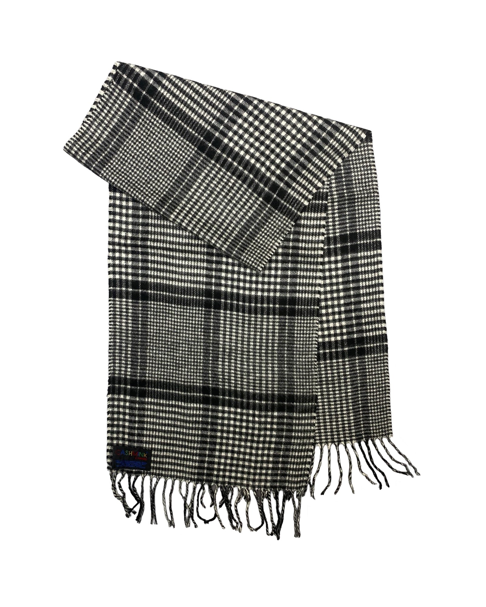 Cashmink Black & White Checkered Scarf | 00195