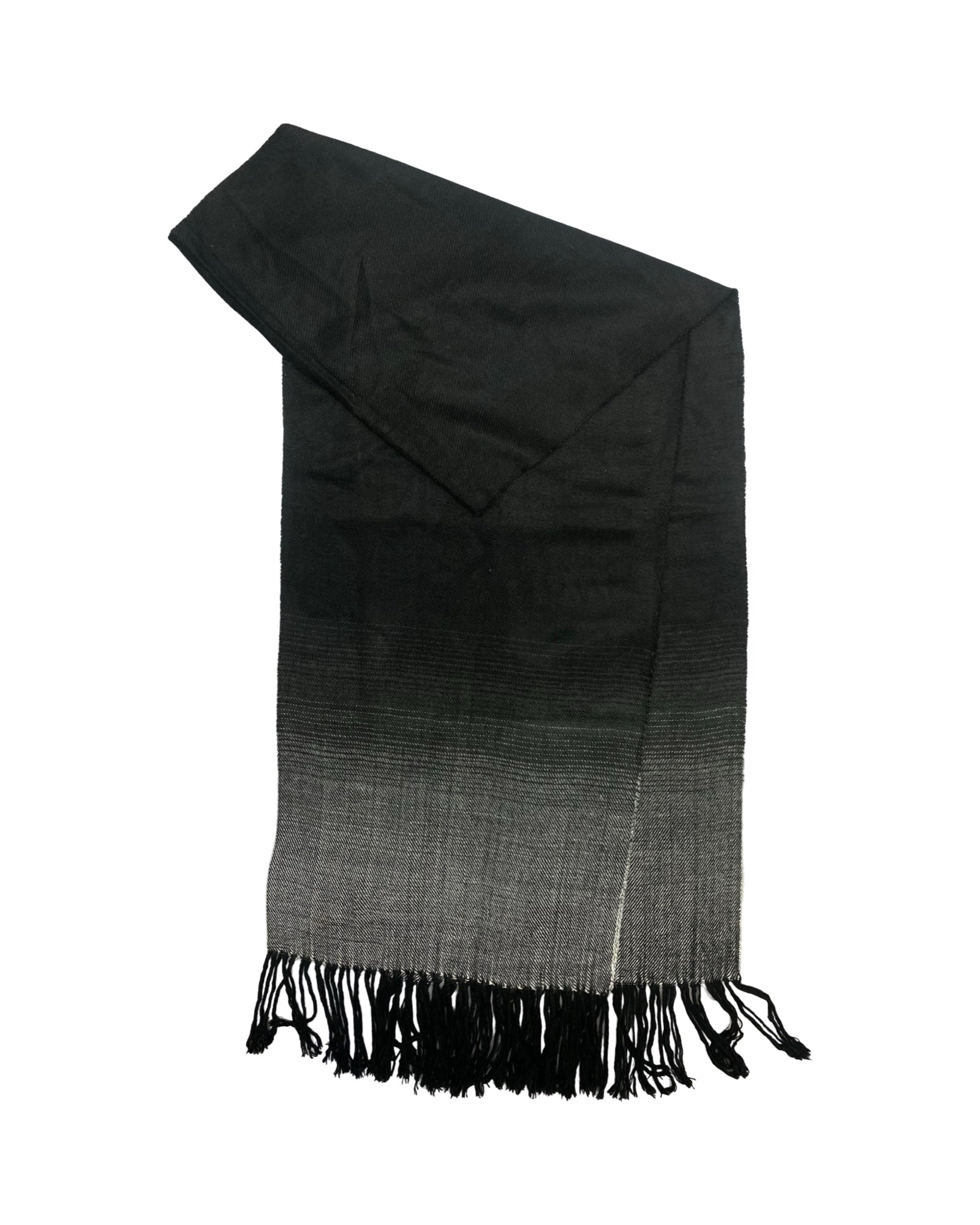 Quiet Luxury Black & Grey Gradient Scarf | 00199
