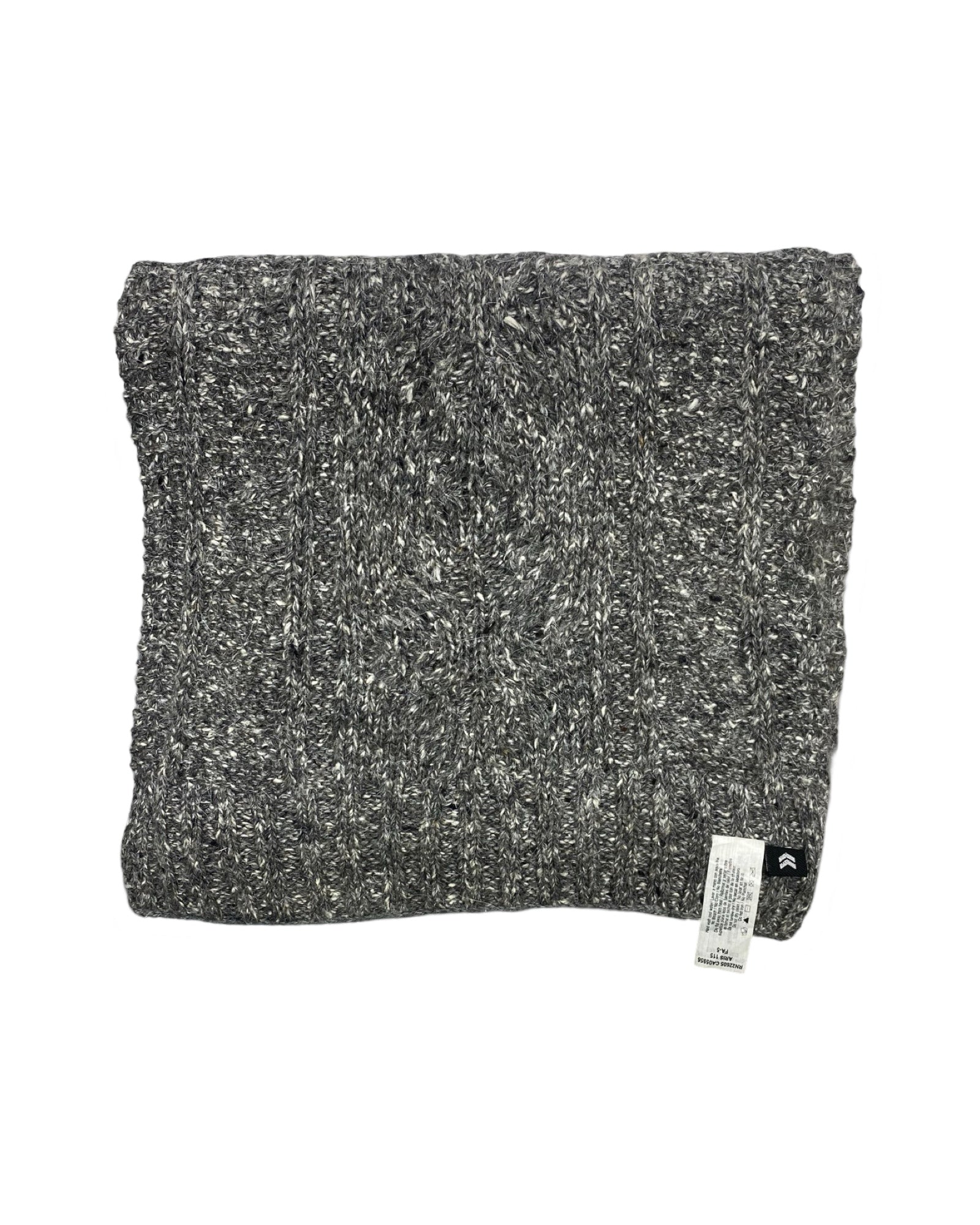 Quiet Luxury Grey Cable Knit Wool Scarf – 00202