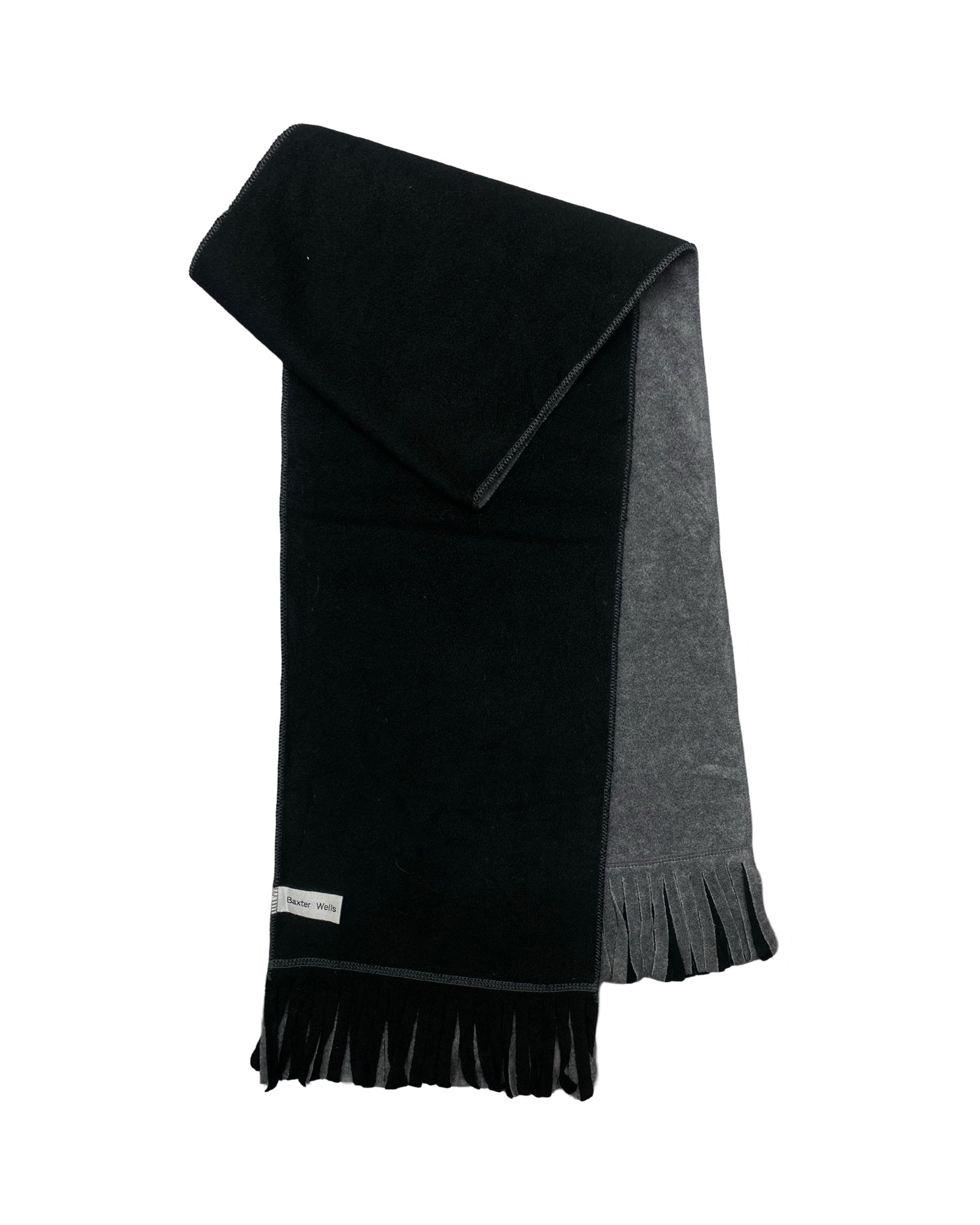 Baxter Wells Black & Grey Reversible Scarf | 00191