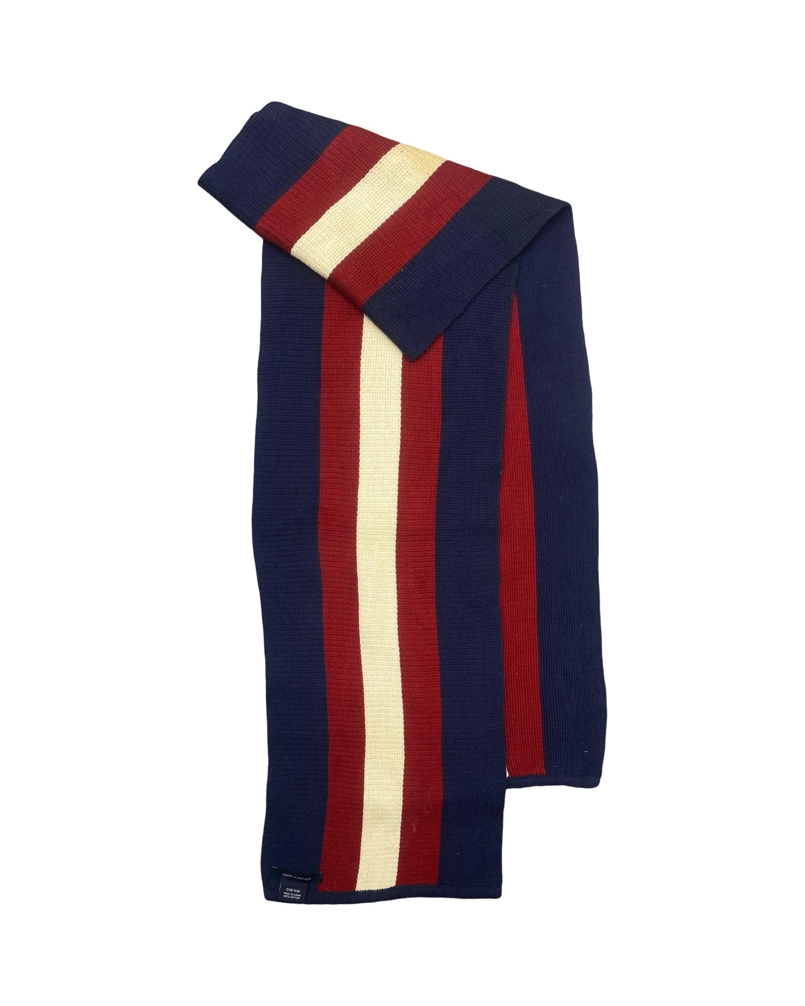 Tommy Hilfiger Scarf | Striped Cotton Knit | 00207