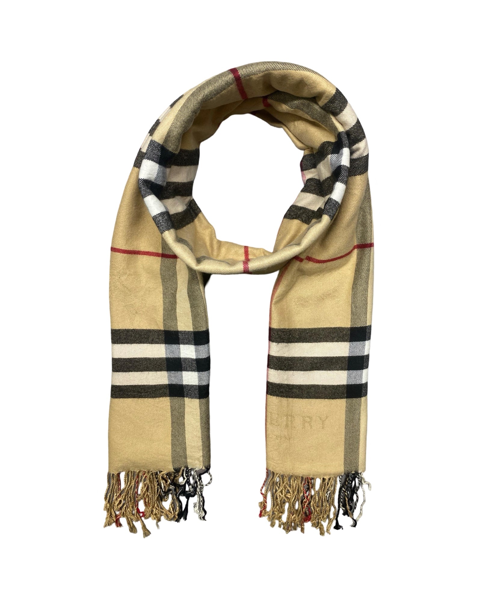 Burberrys Beige Nova Check Cashmere-Blend Shawl | 0012