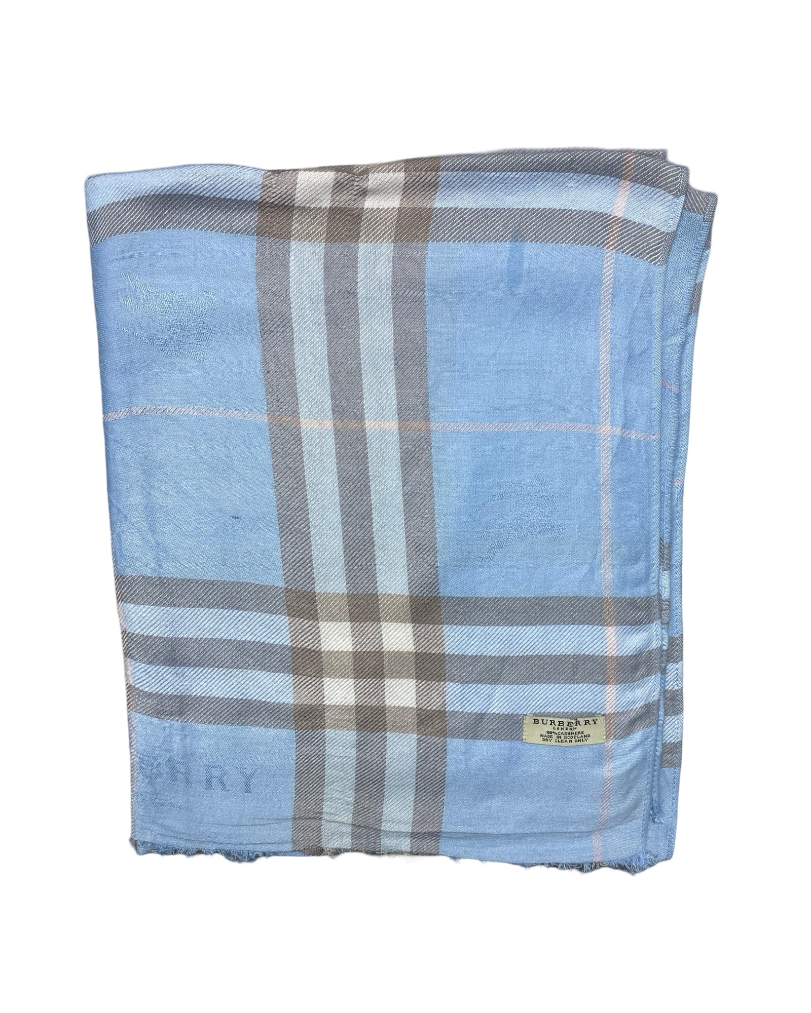 Burberrys Light Blue Nova Check Shawl | 0013