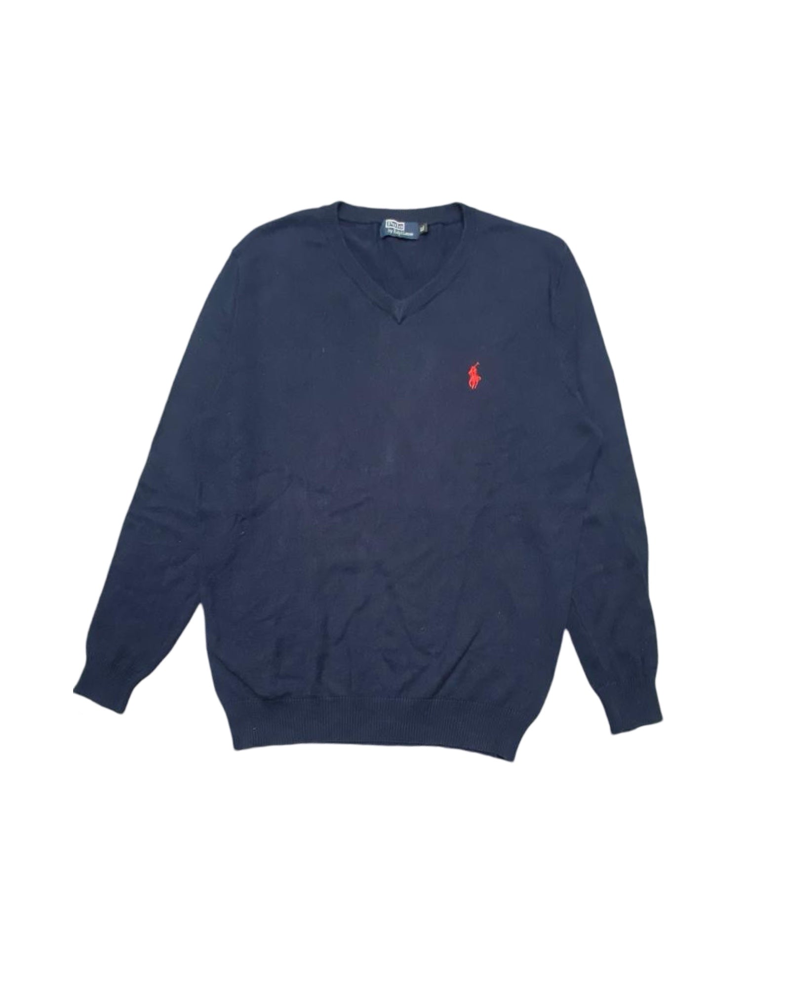 Polo Ralph Lauren Navy Blue V-Neck Sweater | Size Medium