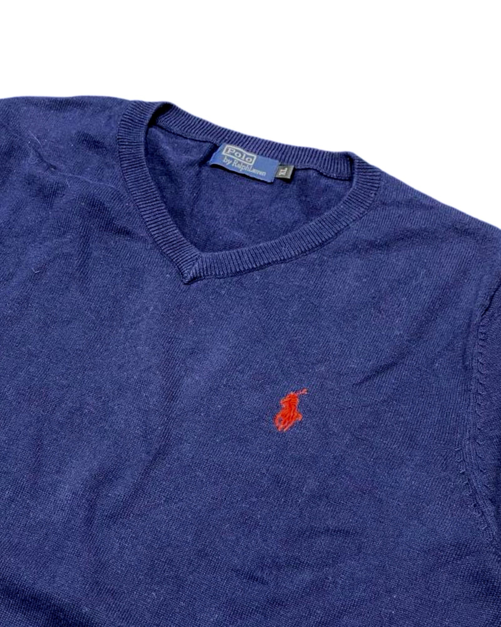 Polo Ralph Lauren Navy Blue V-Neck Sweater | Size Medium
