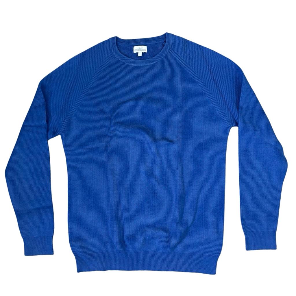 NEXT Royal Blue Sweater Self-Stripes Medium