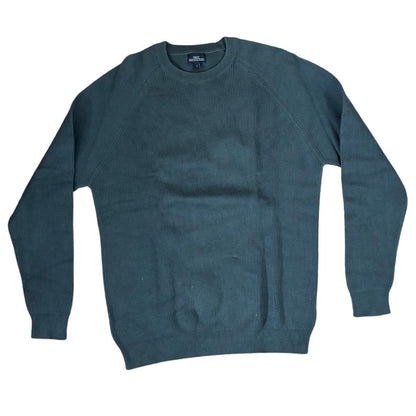 NEXT Dark Green Sweater Self-Stripes Medium