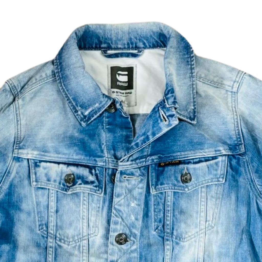 GSTAR RAW Denim Trucker Jacket Bleach-Washed  Small