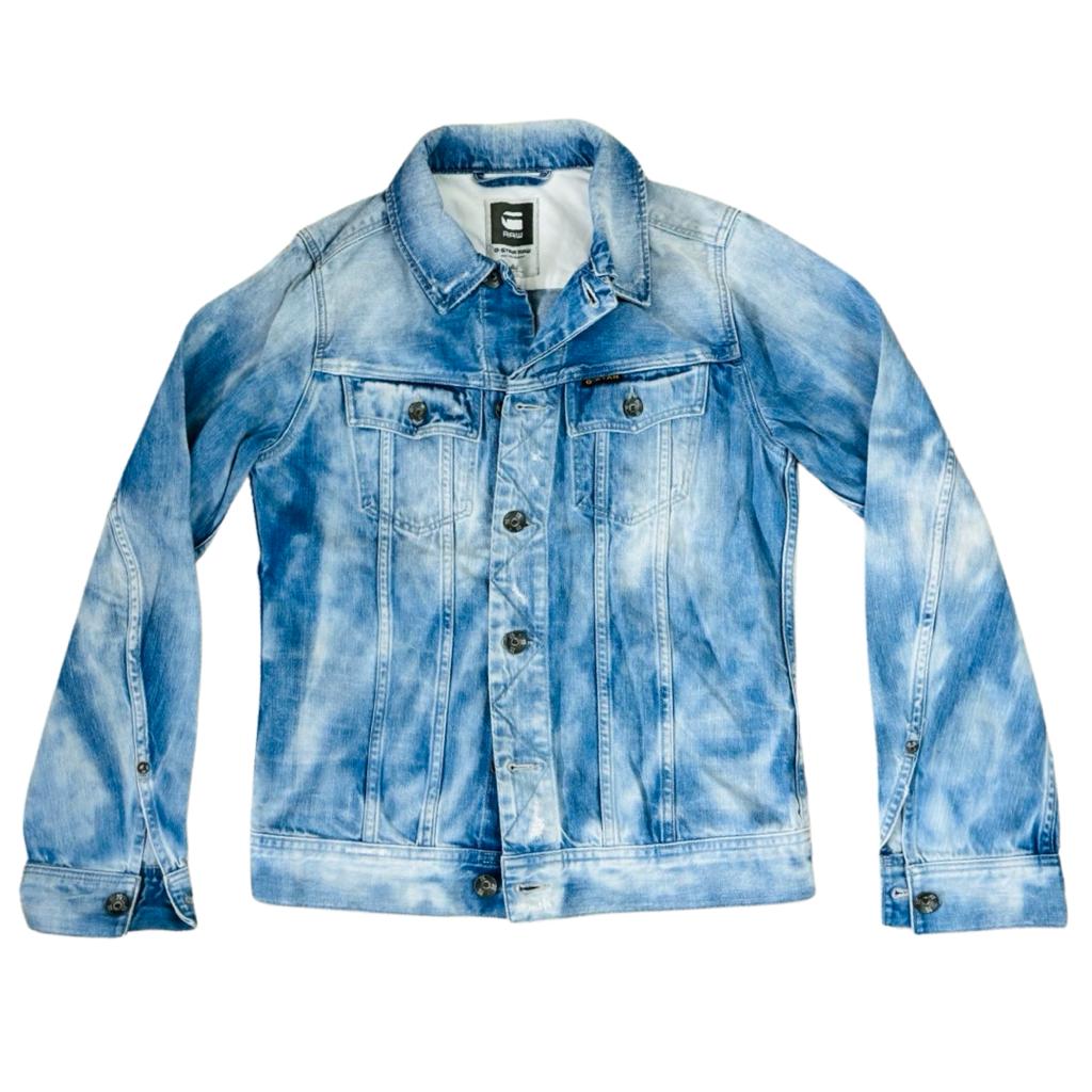 GSTAR RAW Denim Trucker Jacket Bleach-Washed  Small