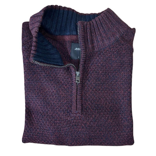 Burton Knitted Quarter Zipper Burgundy Large