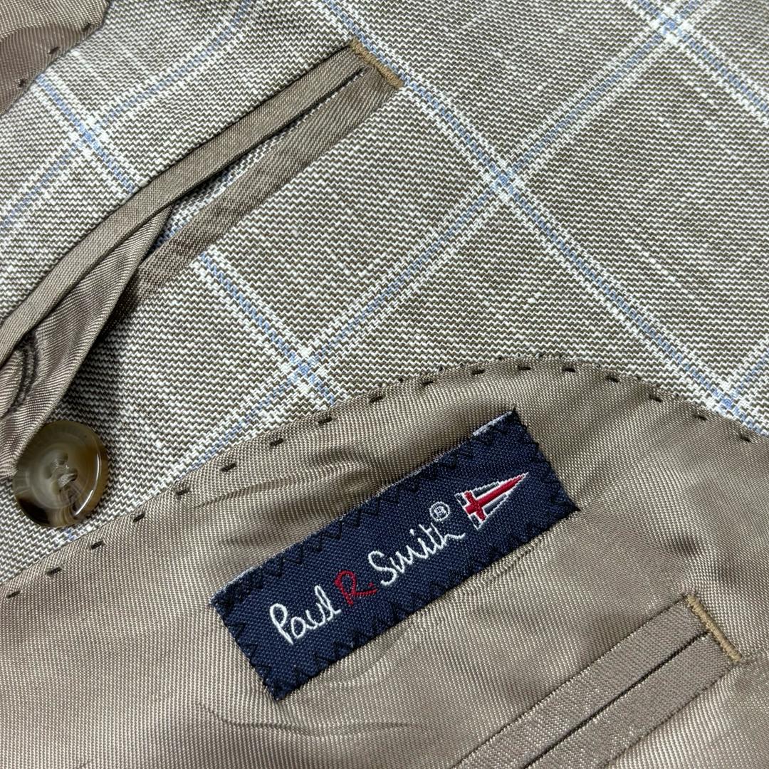 Paul Smith Beige/Sky Blue Check  Chest 23" Length 29.5" Sleeves 25"