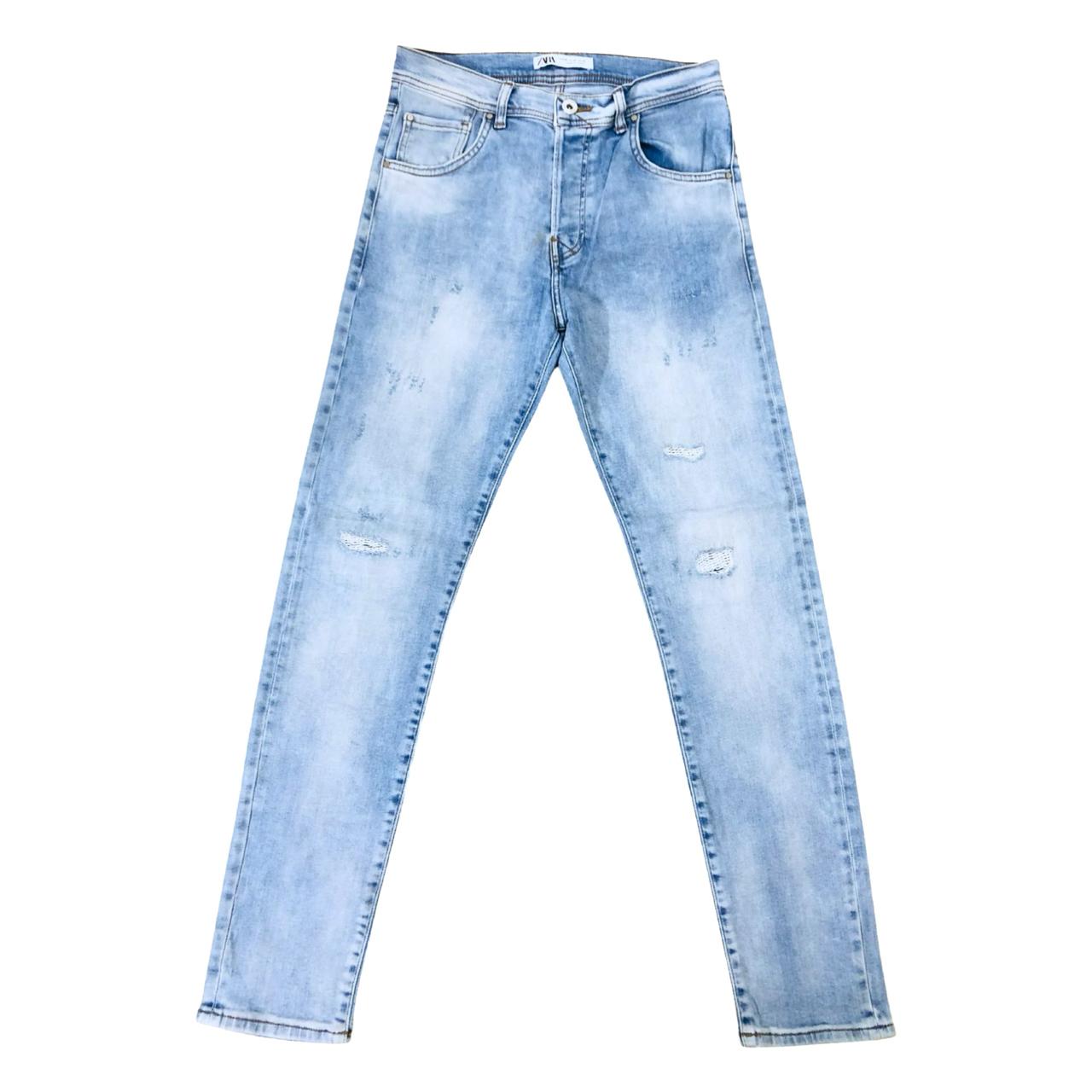 Zara Iceberg Dirty-Washef Distressed Denim Slim Fit  Waist 28" Length 40"