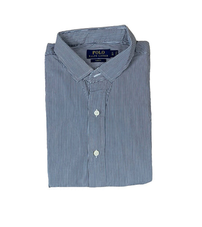 Polo RL Grey Stripe Large  Chest 23.5” Sleeve 24.5”