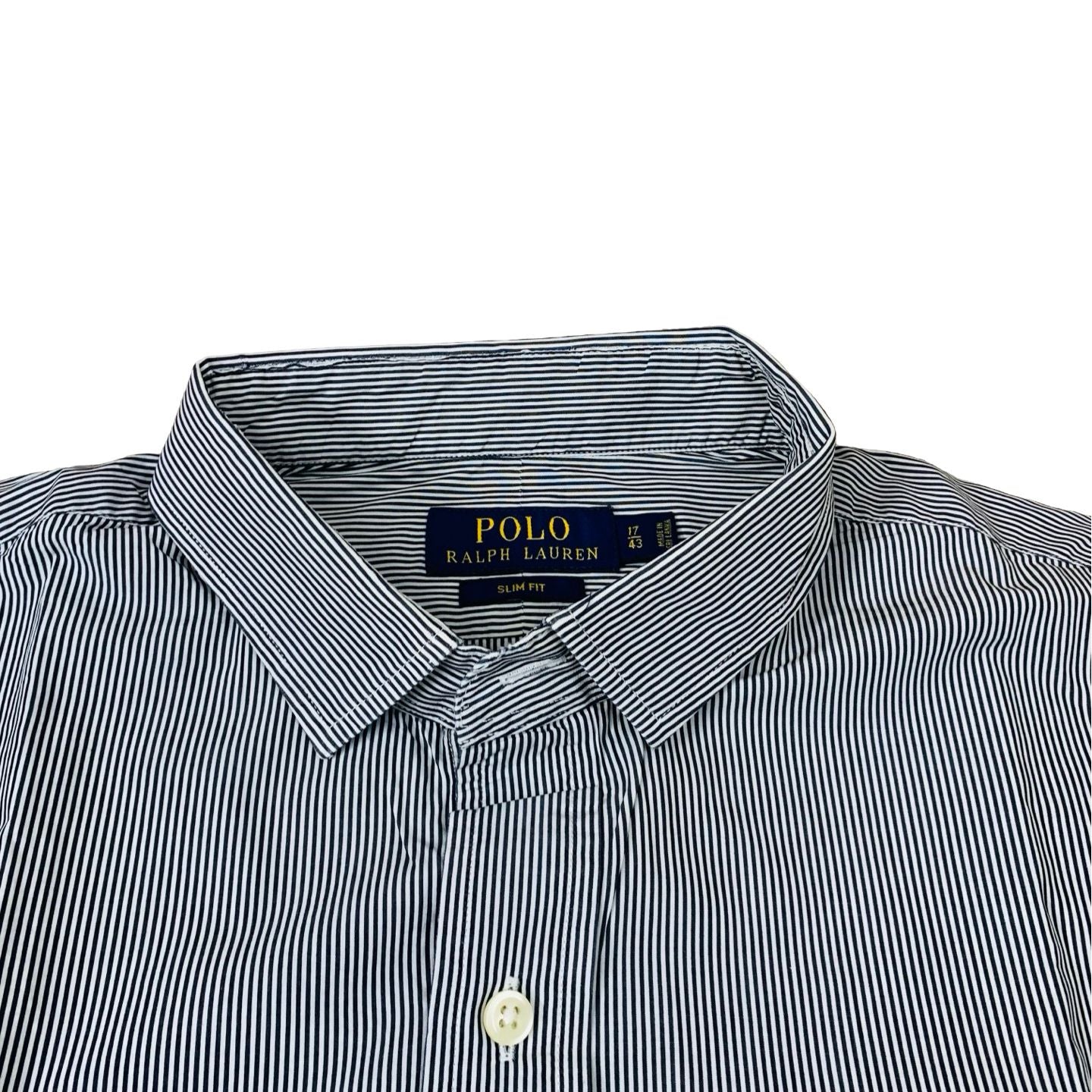 Polo RL Grey Stripe Large  Chest 23.5” Sleeve 24.5”