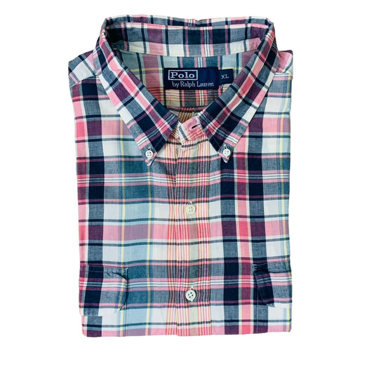 Polo by RL Multi box check Large  Chest 25”