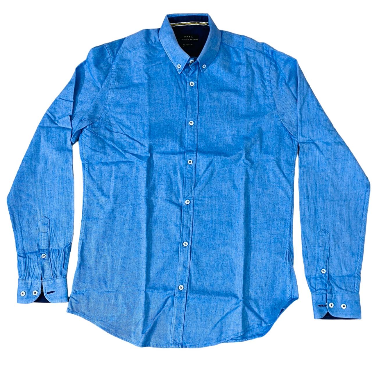 Zara Blue button down Small  Chest 19”