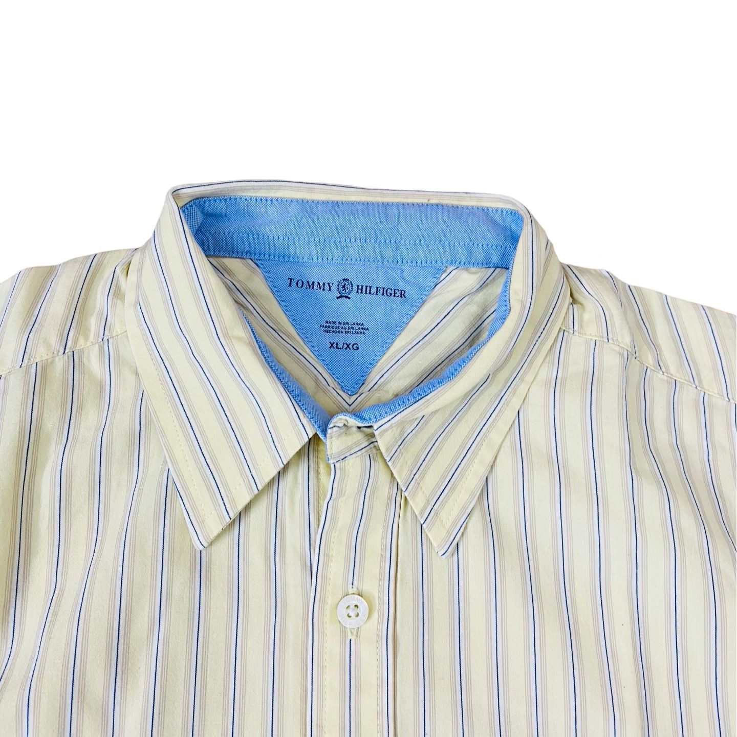 T-H Cream(beige & blue small stripe) Medium  Chest 21"