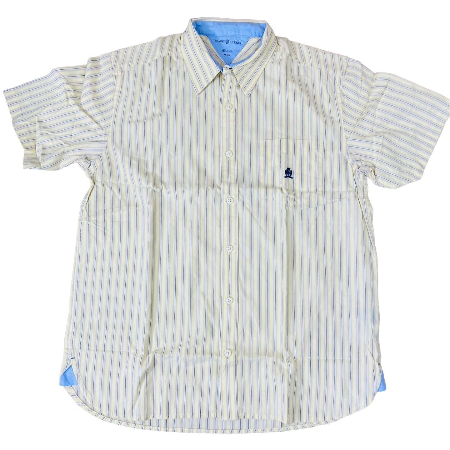 T-H Cream(beige & blue small stripe) Medium  Chest 21"