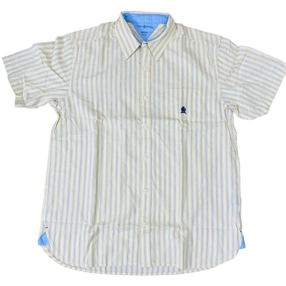 T-H Cream(beige & blue small stripe) Medium  Chest 21"