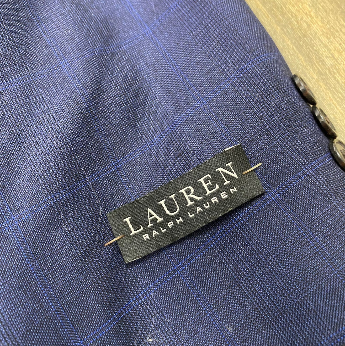 Lauren RL Navy Blue Checkered Blazer [Chest 24.5”]