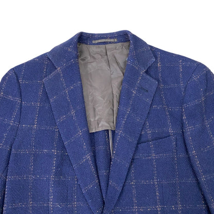 Gutteridge - Navy Blue Checkered Blazer [Chest 20.5”]