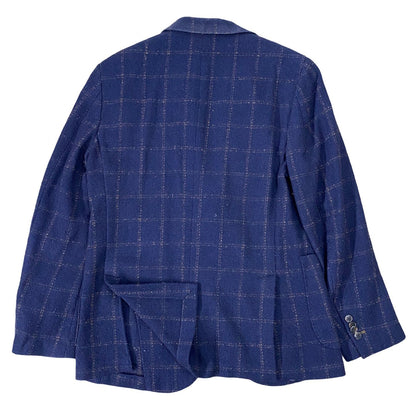 Gutteridge - Navy Blue Checkered Blazer [Chest 20.5”]