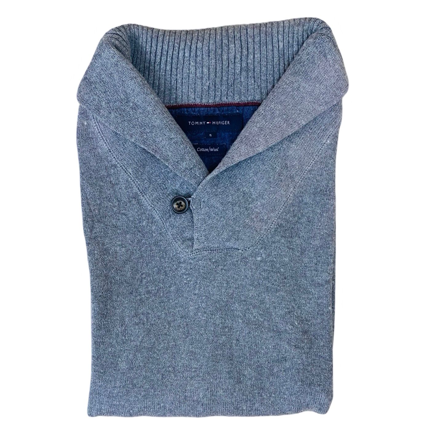 Tommy Hilfiger Gray Shawl Collar Sweater | Small