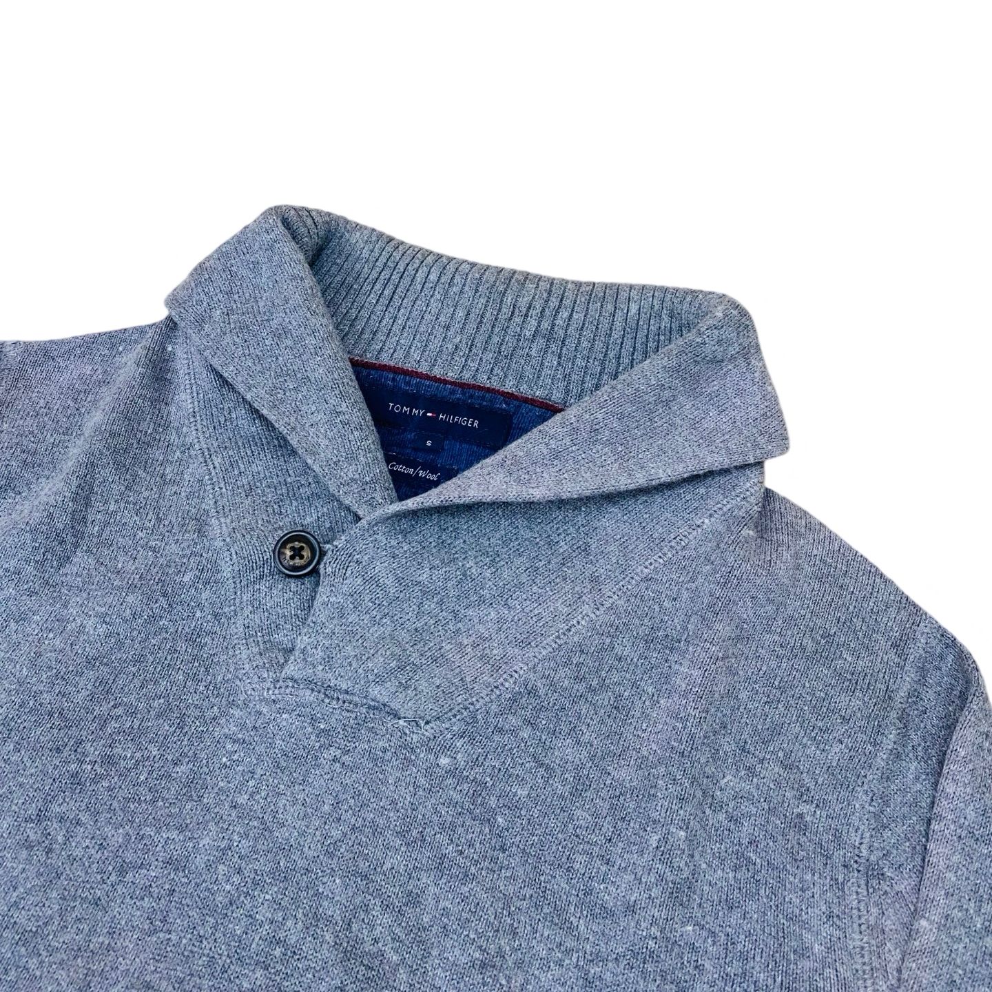 Tommy Hilfiger Gray Shawl Collar Sweater | Small