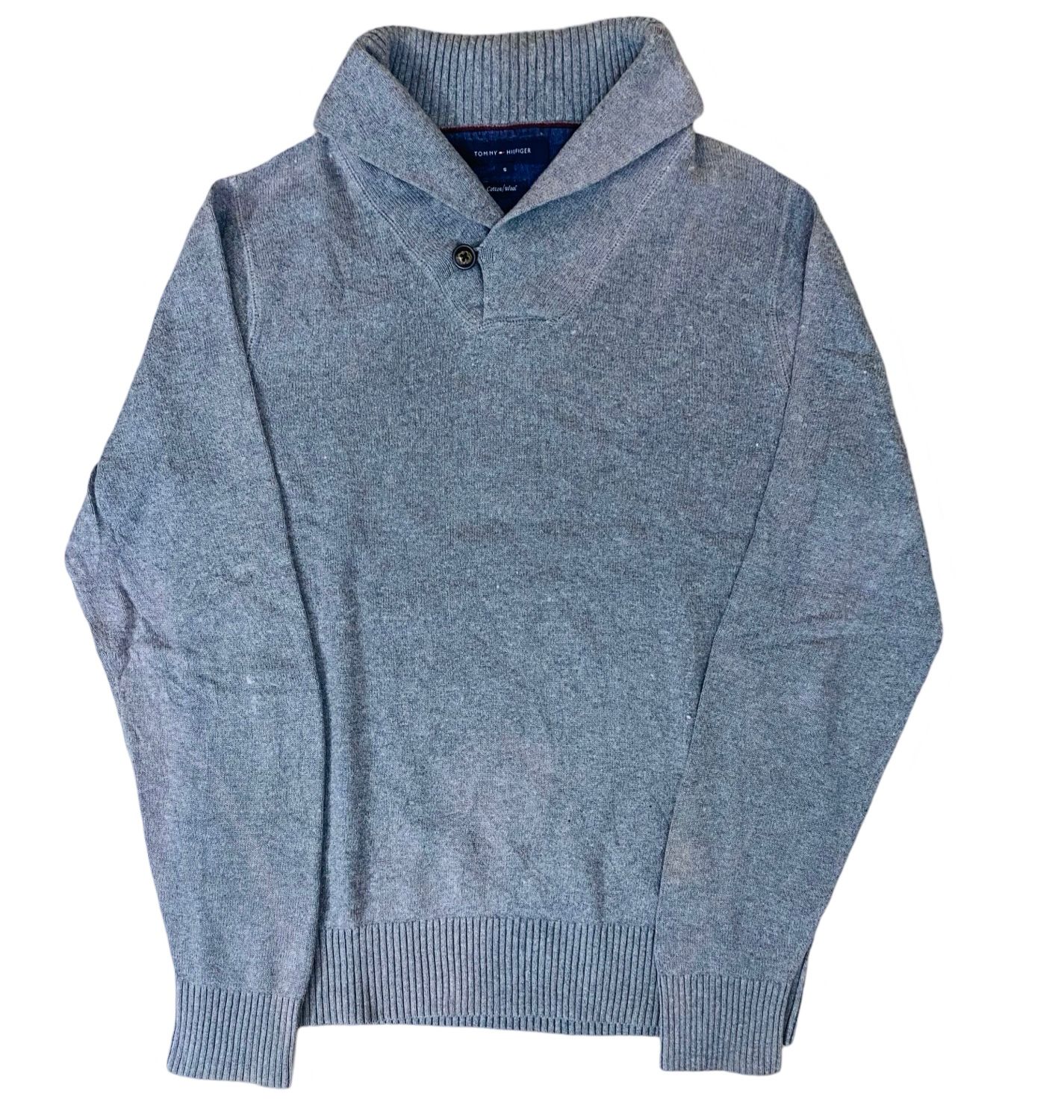 Tommy Hilfiger Gray Shawl Collar Sweater | Small