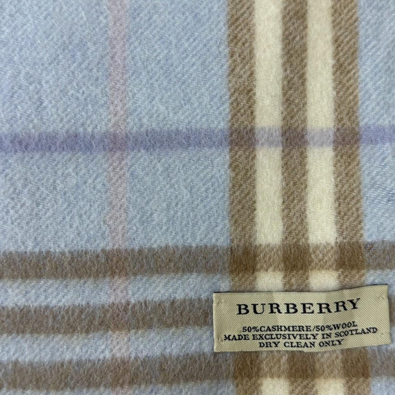 Burberry Sky Blue Nova Check Scarf - Wool/Cashmere Blend (0057)