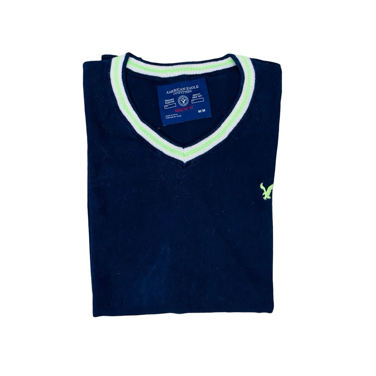 American Eagle Navy Blue Athletic Knit Sweater | Medium