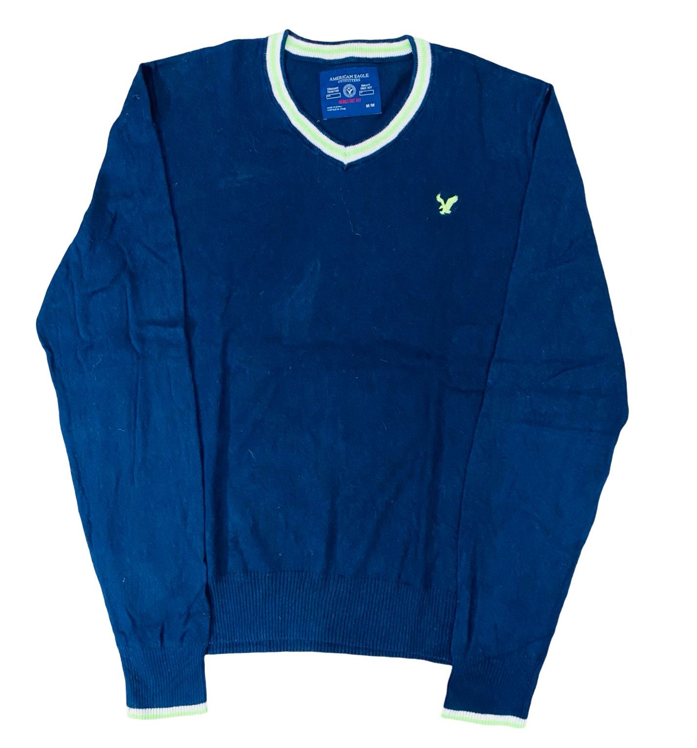 American Eagle Navy Blue Athletic Knit Sweater | Medium