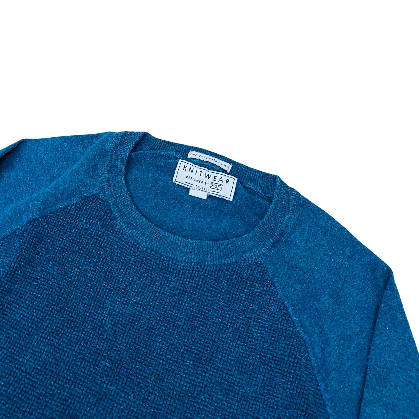 F&F Knitwear Textured Navy Blue Sweater | Large
