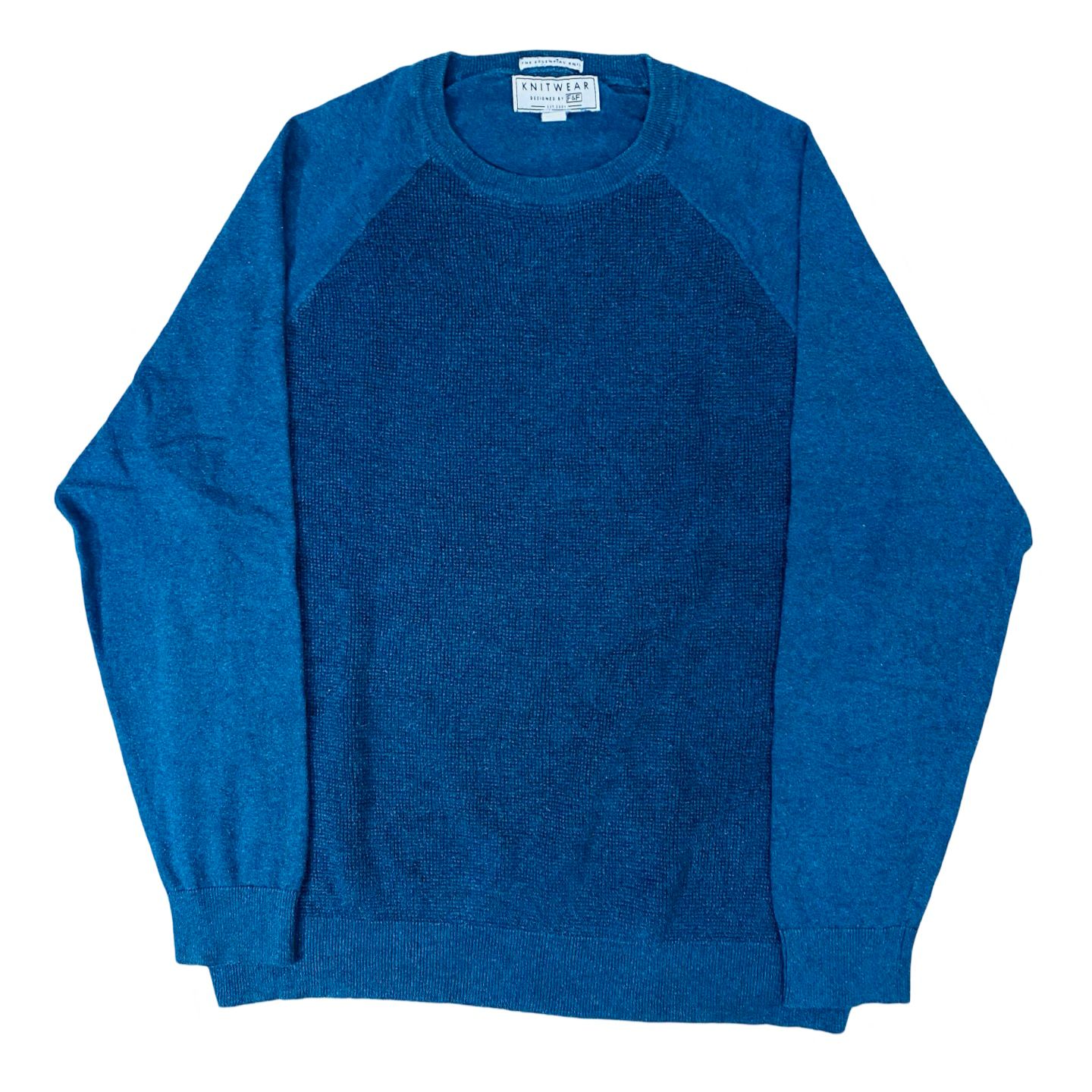 F&F Knitwear Textured Navy Blue Sweater | Large