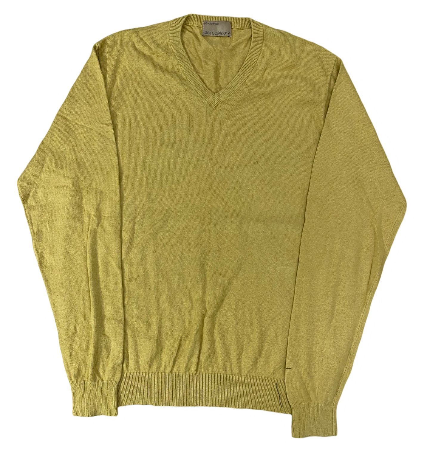 Marks Spencer Green V-Neck Cashmere Blend Sweater Medium