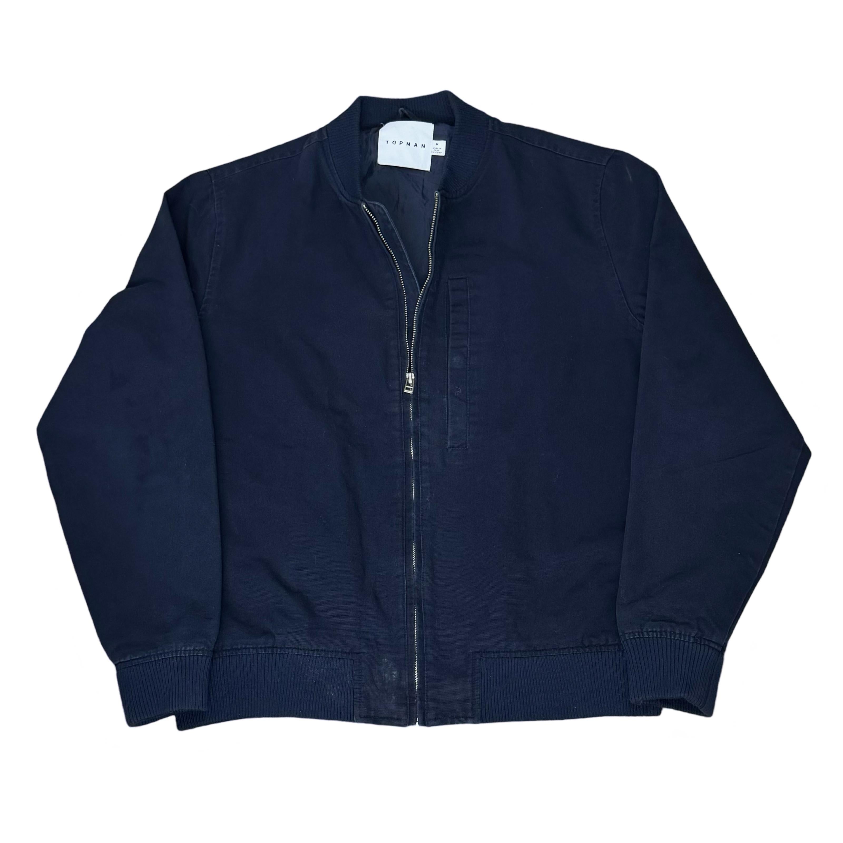 Topman Navy Blue Bomber Jacket | Large