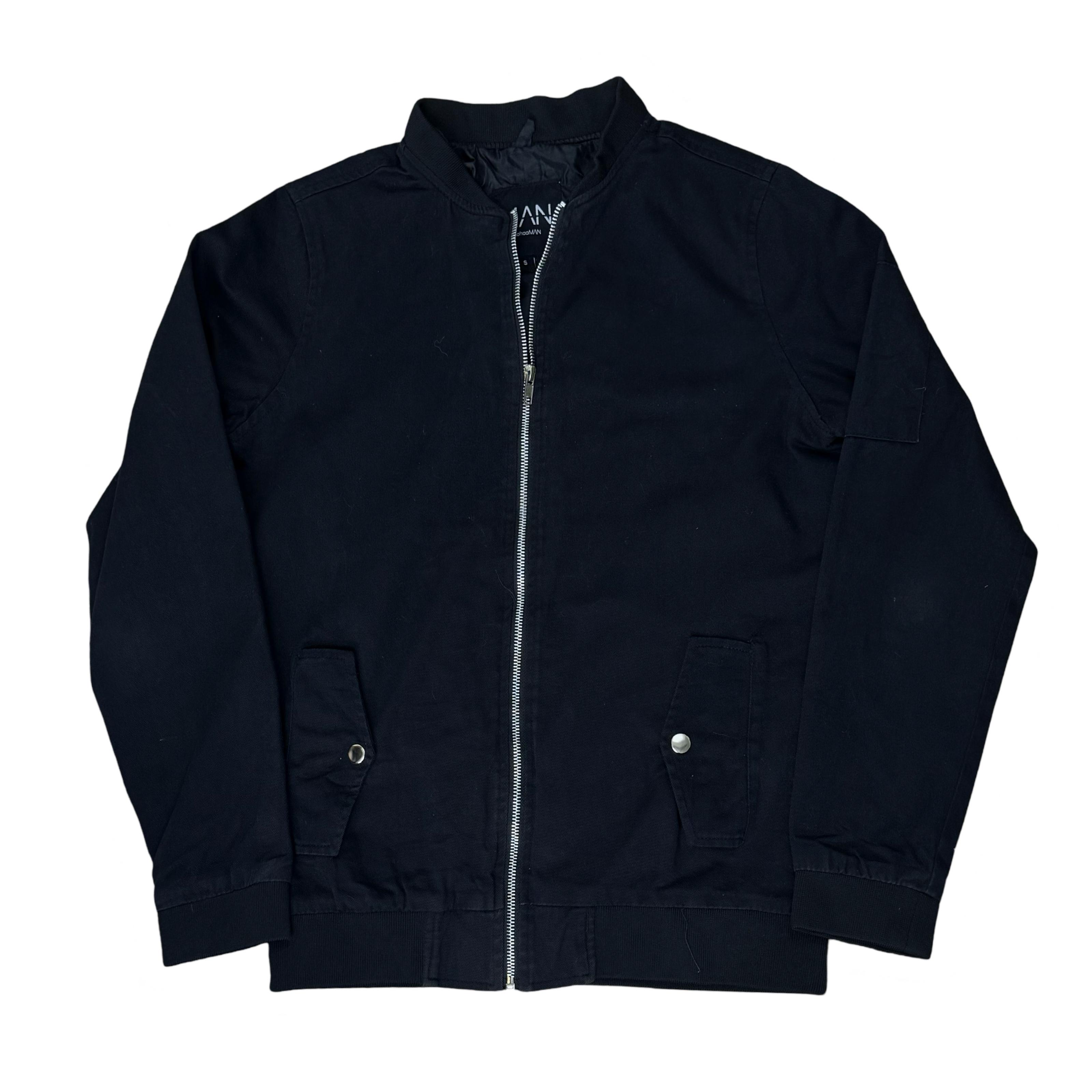 boohooMan Black Bomber Jacket | Small