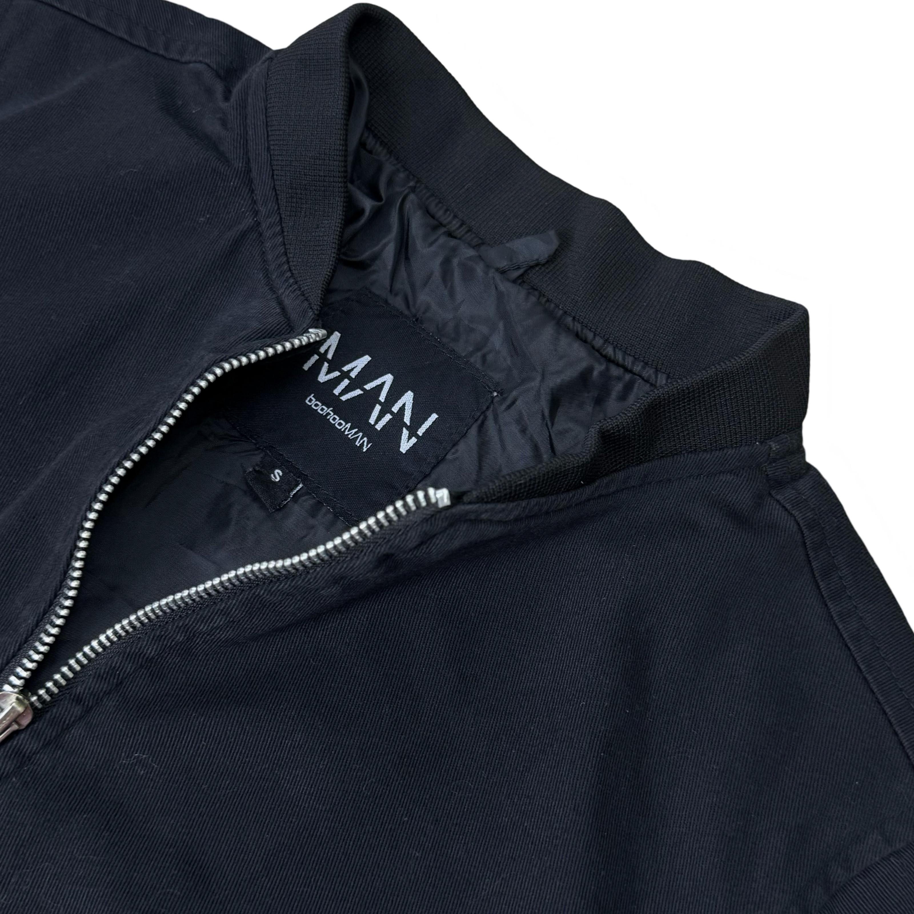 boohooMan Black Bomber Jacket | Small