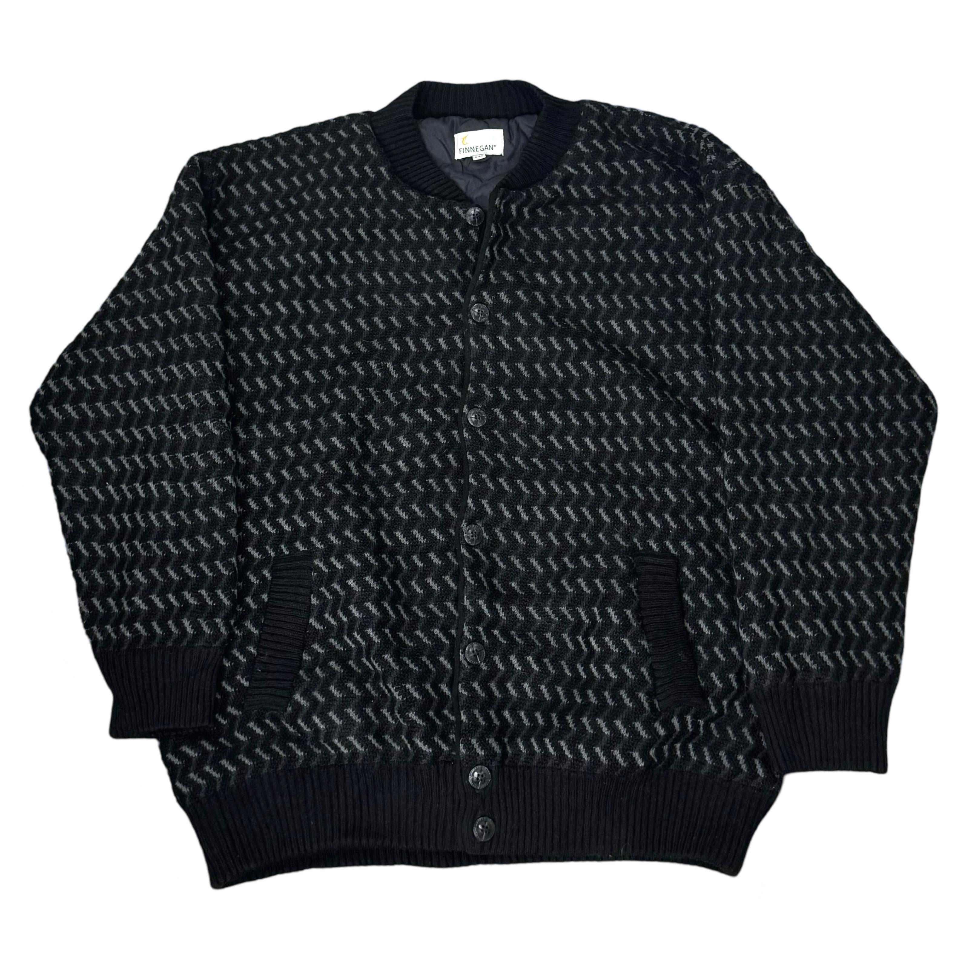 Finnegan Black Patterned Cardigan | XXL