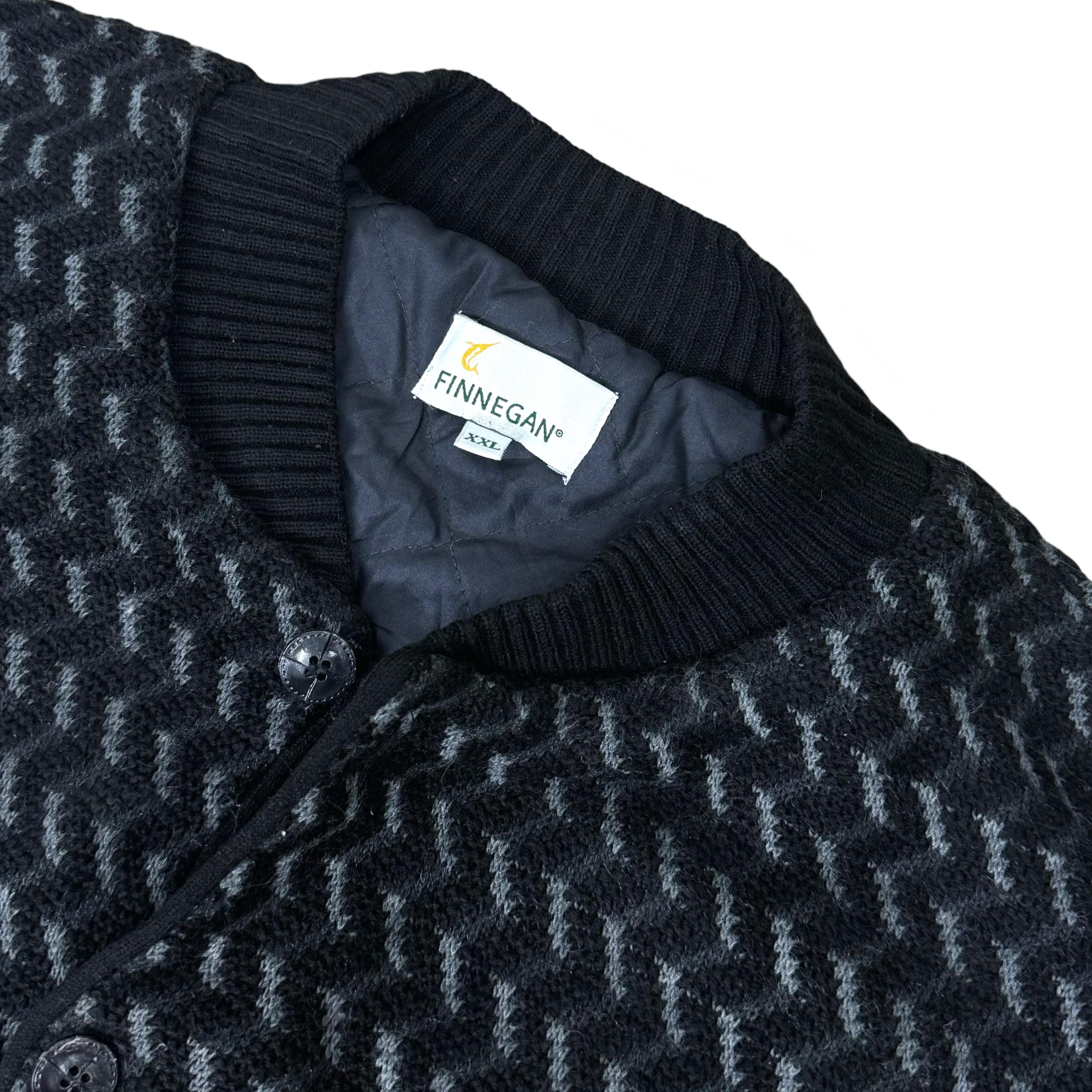 Finnegan Black Patterned Cardigan | XXL