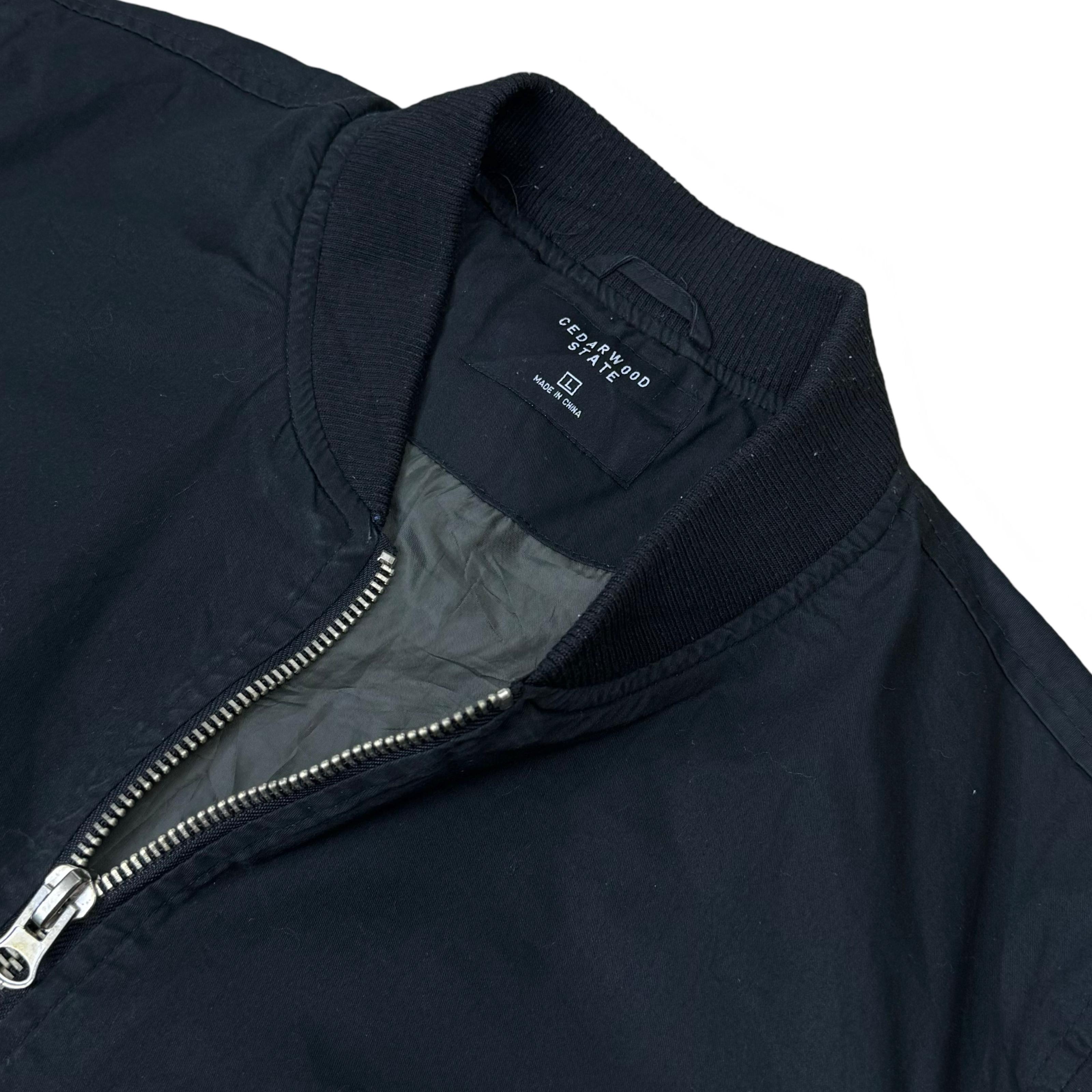 Cedarwood State Black Bomber Jacket | Medium