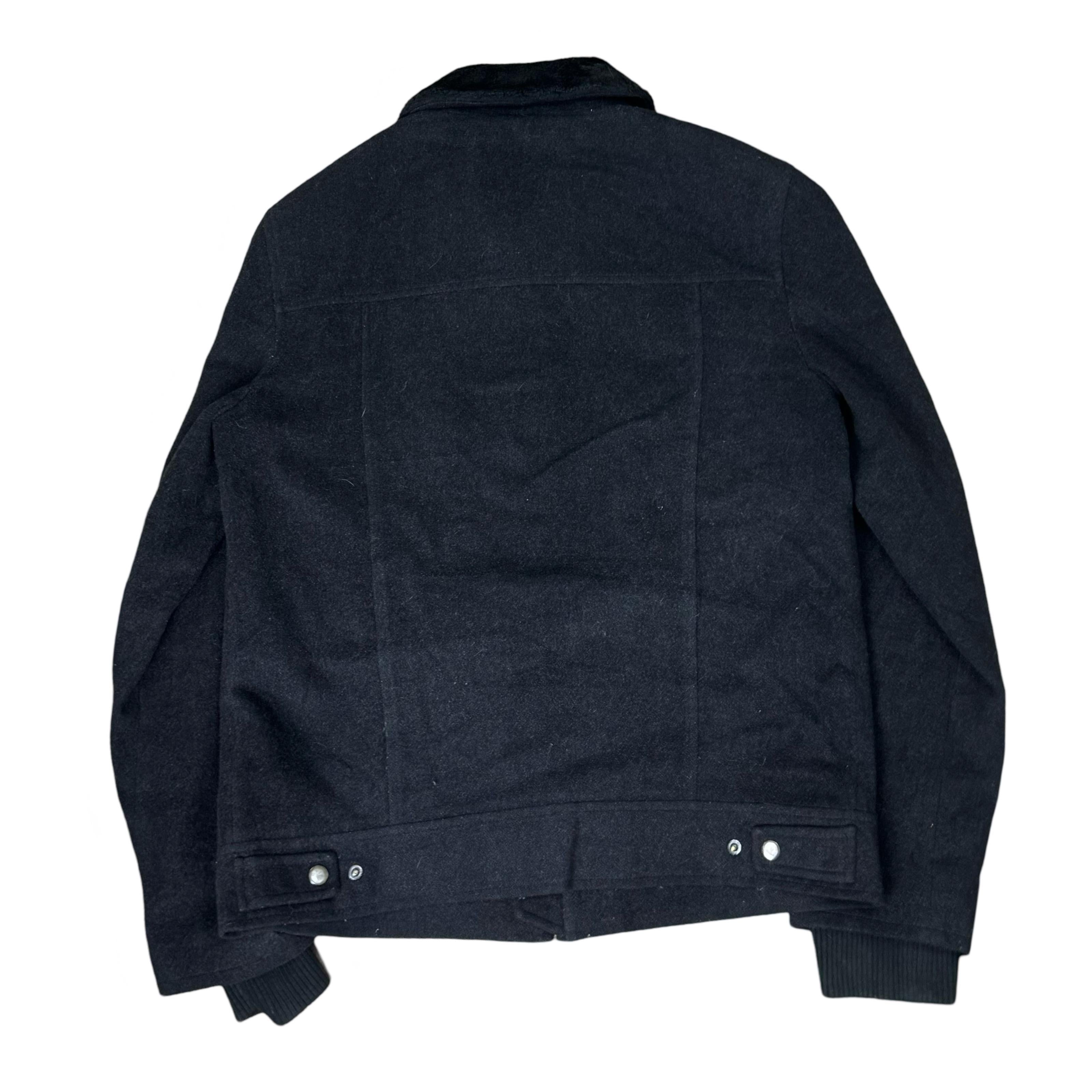 Celio Wool Blend Harrington Jacket with Faux Fur Collar | Medium